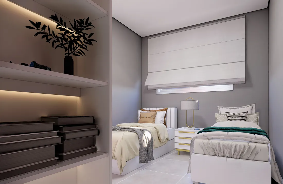 Primeiro dormitório do apartamento de 3 dormitórios