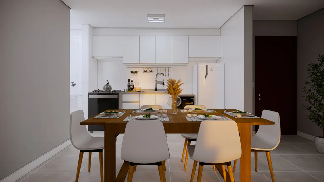 Cozinha do apartamento de 3 dormitórios